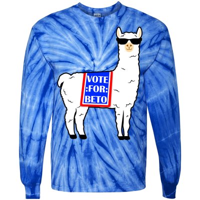 Vote For Beto Llama Tie-Dye Long Sleeve Shirt