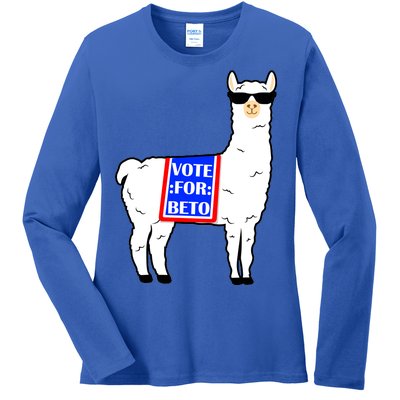 Vote For Beto Llama Ladies Long Sleeve Shirt