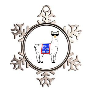 Vote For Beto Llama Metallic Star Ornament