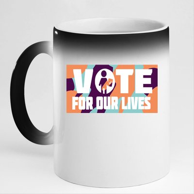 Vote For Our Lives 11oz Black Color Changing Mug