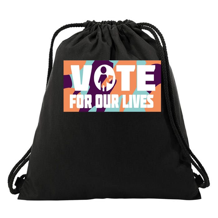 Vote For Our Lives Drawstring Bag