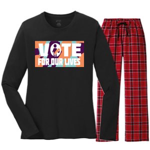 Vote For Our Lives Women's Long Sleeve Flannel Pajama Set 