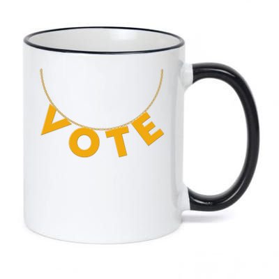 VOTE Gold Chain Necklace 2020 Election 11oz Black Color Changing Mug