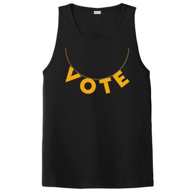 VOTE Gold Chain Necklace 2020 Election PosiCharge Competitor Tank