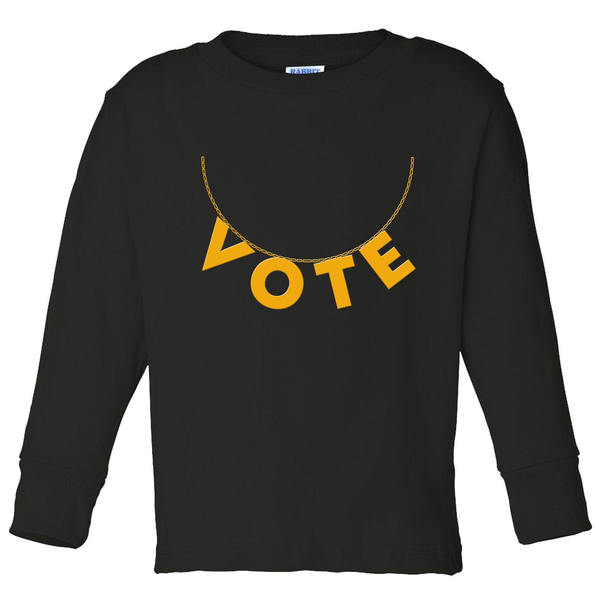 VOTE Gold Chain Necklace 2020 Election Toddler Long Sleeve Shirt