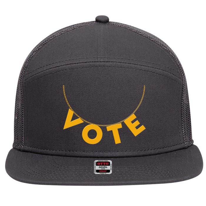 VOTE Gold Chain Necklace 2020 Election 7 Panel Mesh Trucker Snapback Hat