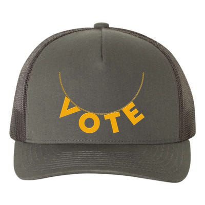 VOTE Gold Chain Necklace 2020 Election Yupoong Adult 5-Panel Trucker Hat