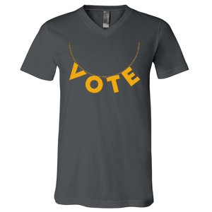 VOTE Gold Chain Necklace 2020 Election V-Neck T-Shirt