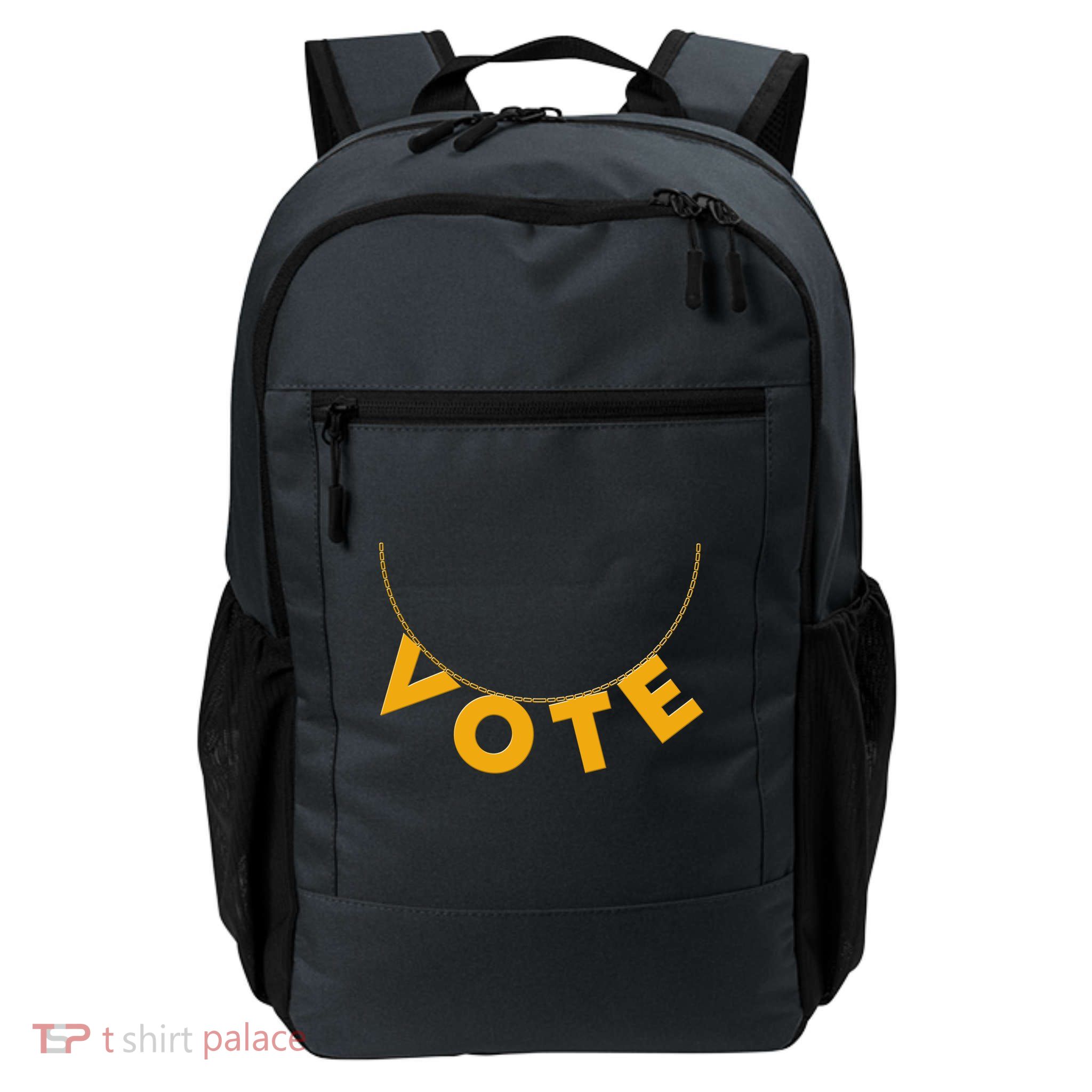 VOTE Gold Chain Necklace 2020 Election Daily Commute Backpack