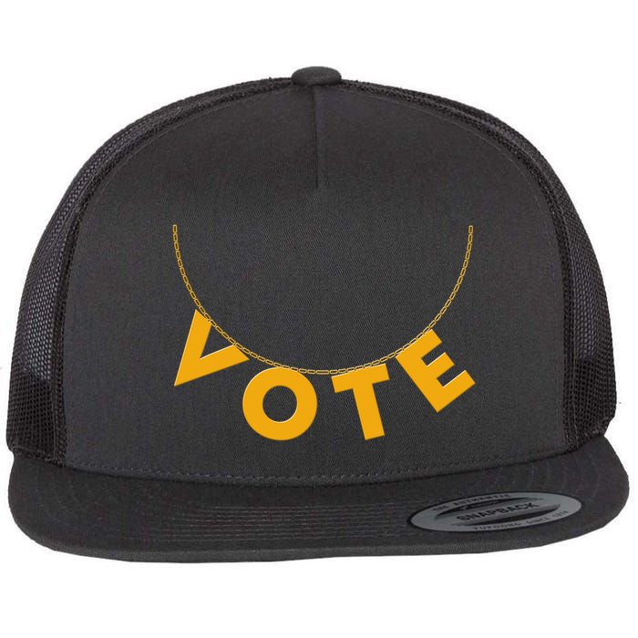 VOTE Gold Chain Necklace 2020 Election Flatbill Hat