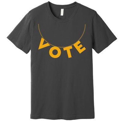 VOTE Gold Chain Necklace 2020 Election Premium T-Shirt