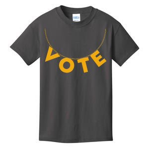 VOTE Gold Chain Necklace 2020 Election Kids T-Shirt