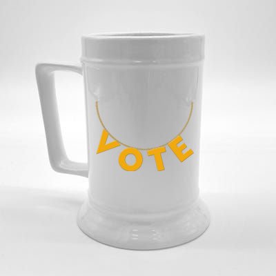 VOTE Gold Chain Necklace 2020 Election Beer Stein