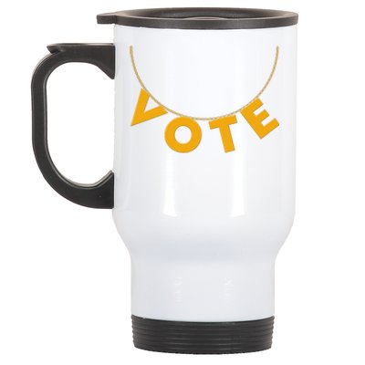 VOTE Gold Chain Necklace 2020 Election Stainless Steel Travel Mug