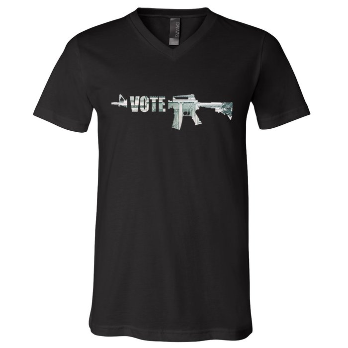 Vote Guns V-Neck T-Shirt