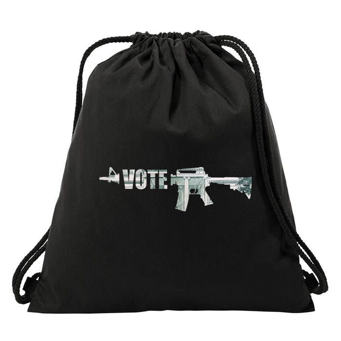 Vote Guns Drawstring Bag