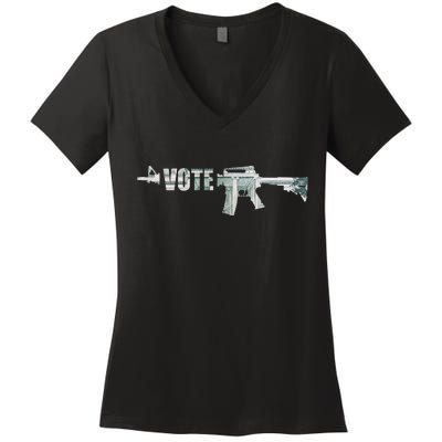 Vote Guns Women's V-Neck T-Shirt