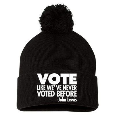 VOTE Like We've Never Voted Before John Lewis Pom Pom 12in Knit Beanie