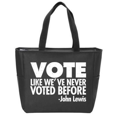 VOTE Like We've Never Voted Before John Lewis Zip Tote Bag