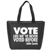 VOTE Like We've Never Voted Before John Lewis Zip Tote Bag