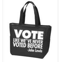 VOTE Like We've Never Voted Before John Lewis Zip Tote Bag