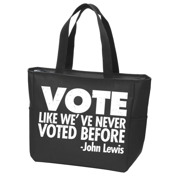 VOTE Like We've Never Voted Before John Lewis Zip Tote Bag