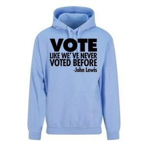 VOTE Like We've Never Voted Before John Lewis Unisex Surf Hoodie