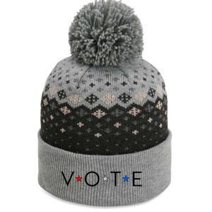 VOTE Red White Blue Stars The Baniff Cuffed Pom Beanie