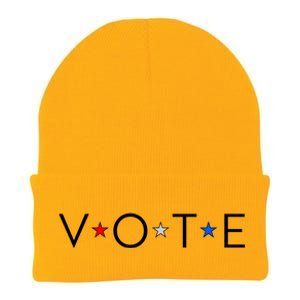 VOTE Red White Blue Stars Knit Cap Winter Beanie