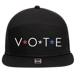 VOTE Red White Blue Stars 7 Panel Mesh Trucker Snapback Hat