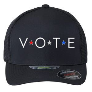 VOTE Red White Blue Stars Flexfit Unipanel Trucker Cap