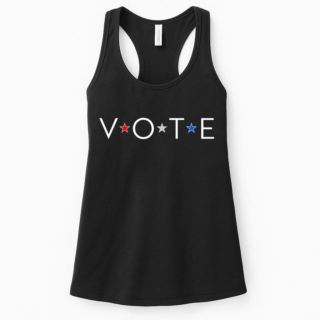 VOTE Red White Blue Stars Womens Tank Top