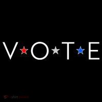 VOTE Red White Blue Stars Womens T-Shirt