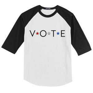 VOTE Red White Blue Stars Kids Colorblock Raglan Jersey