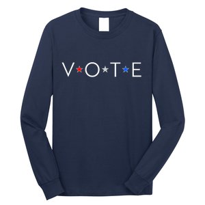 VOTE Red White Blue Stars Long Sleeve Shirt