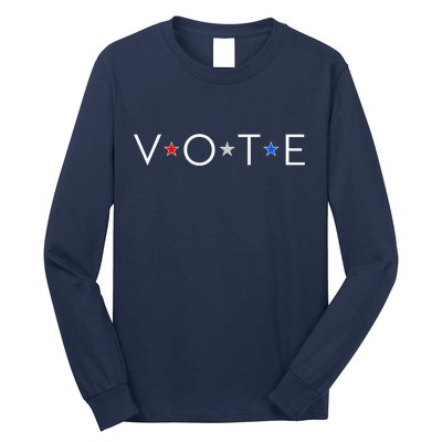 VOTE Red White Blue Stars Long Sleeve Shirt