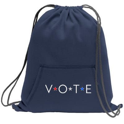 VOTE Red White Blue Stars Sweatshirt Cinch Pack Bag