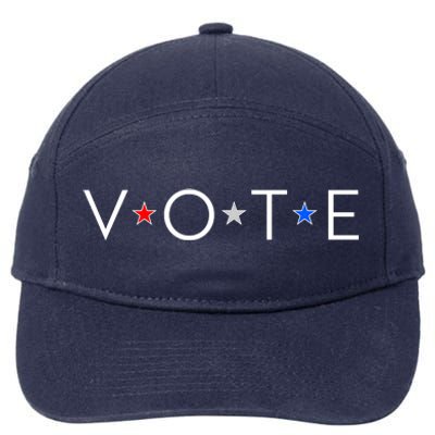 VOTE Red White Blue Stars 7-Panel Snapback Hat