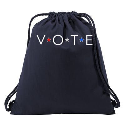 VOTE Red White Blue Stars Drawstring Bag