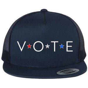 VOTE Red White Blue Stars Flat Bill Trucker Hat