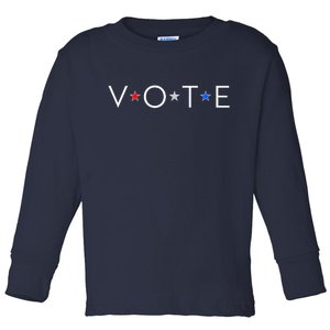 VOTE Red White Blue Stars Toddler Long Sleeve Shirt