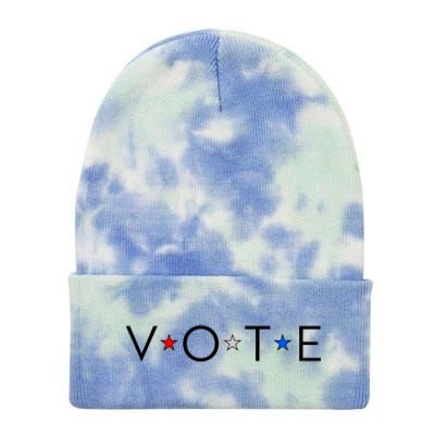 VOTE Red White Blue Stars Tie Dye 12in Knit Beanie