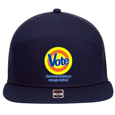 Vote Remove Stubborn Orange Stains 7 Panel Mesh Trucker Snapback Hat