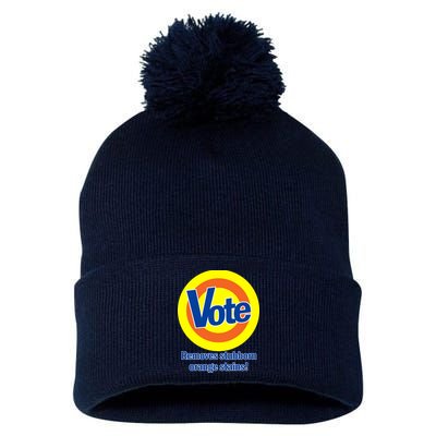 Vote Remove Stubborn Orange Stains Pom Pom 12in Knit Beanie