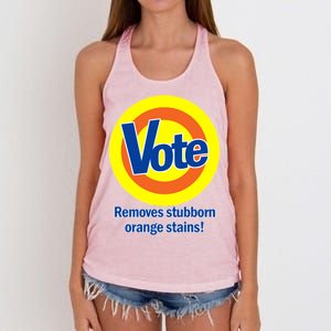 Vote Remove Stubborn Orange Stains Women's Knotted Racerback Tank