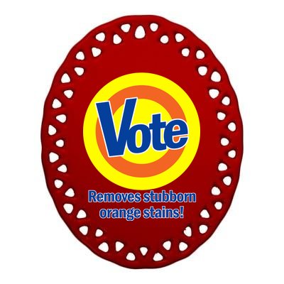 Vote Remove Stubborn Orange Stains Ceramic Oval Ornament