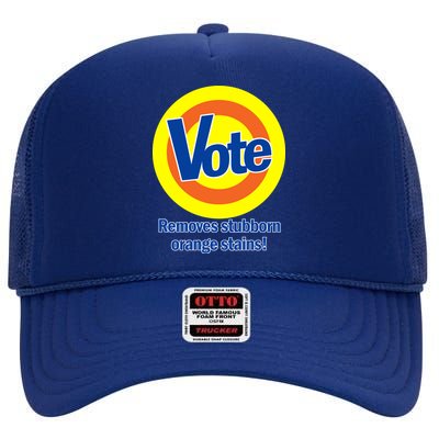 Vote Remove Stubborn Orange Stains High Crown Mesh Back Trucker Hat