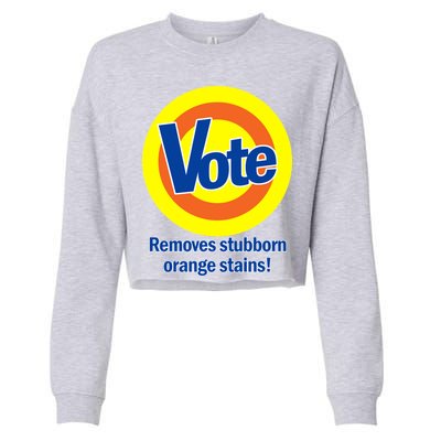 Vote Remove Stubborn Orange Stains Cropped Pullover Crew