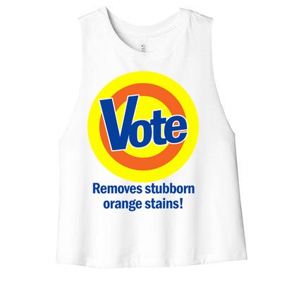 Vote Remove Stubborn Orange Stains Women's Racerback Cropped Tank