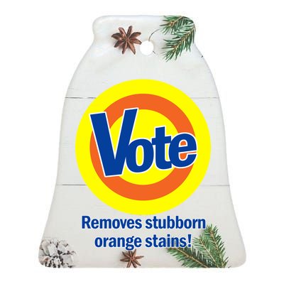 Vote Remove Stubborn Orange Stains Ceramic Bell Ornament